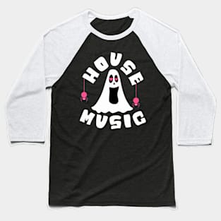 HOUSE MUSIC - Halloween Vibes (White/pink) Baseball T-Shirt